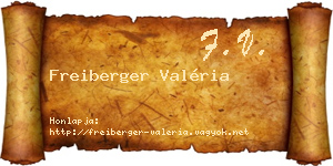 Freiberger Valéria névjegykártya